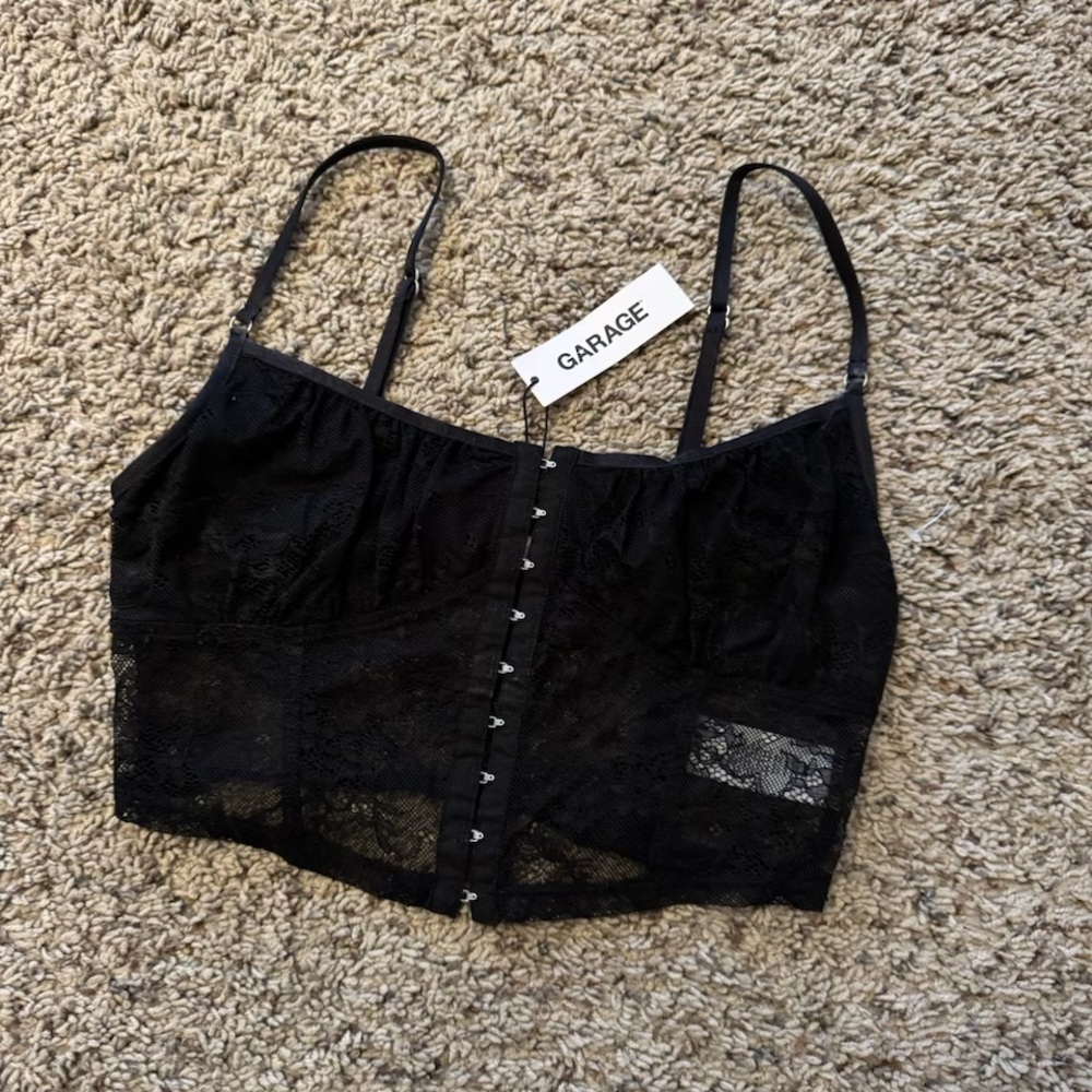 Lace hook and eye cami from garage